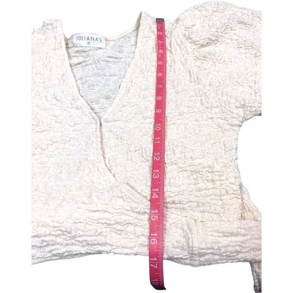 JULIANA’S Ivory V Neckline Wrap Top - Picture 5 of 11